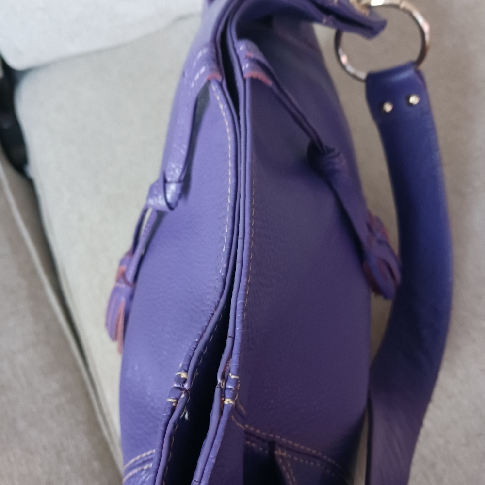 Laggo Purple Leather Shoulders  Bag - Picture 9 of 13